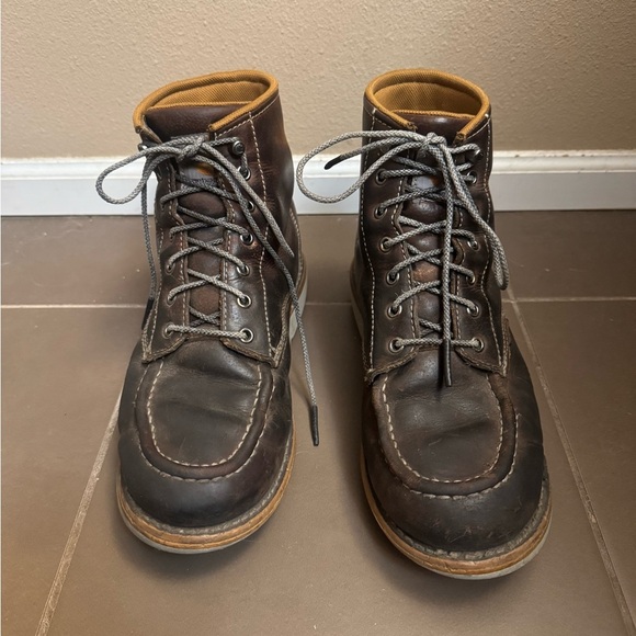 CARHARTT Men's Brown Leather Waterproof Moc Toe Wedge Work Boots Size 9 Outdoors - Picture 16 of 16